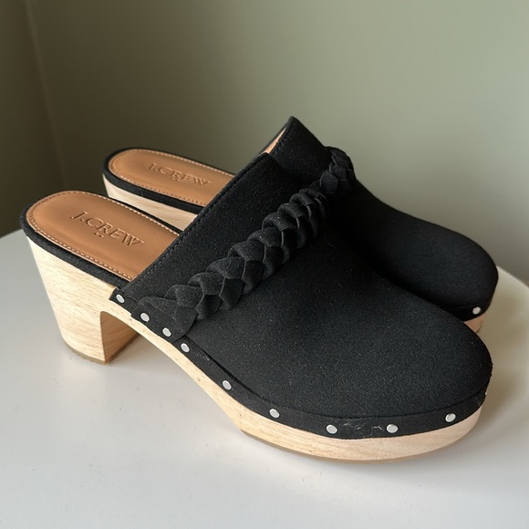J. Crew Factory Black Mules with Wooden Heel - Picture 7 of 16